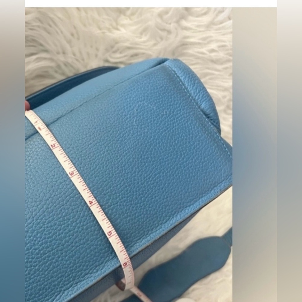 MCM Teal Blue Leather Studded Saddle Bag - Picture 4 of 15
